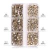 6 Grid Square Diamond Set, Nail Art Jewelry, Diamond Mirror Transparent Square Diamond Mixed Flat Bottom Diamond Diy Nail Decoration