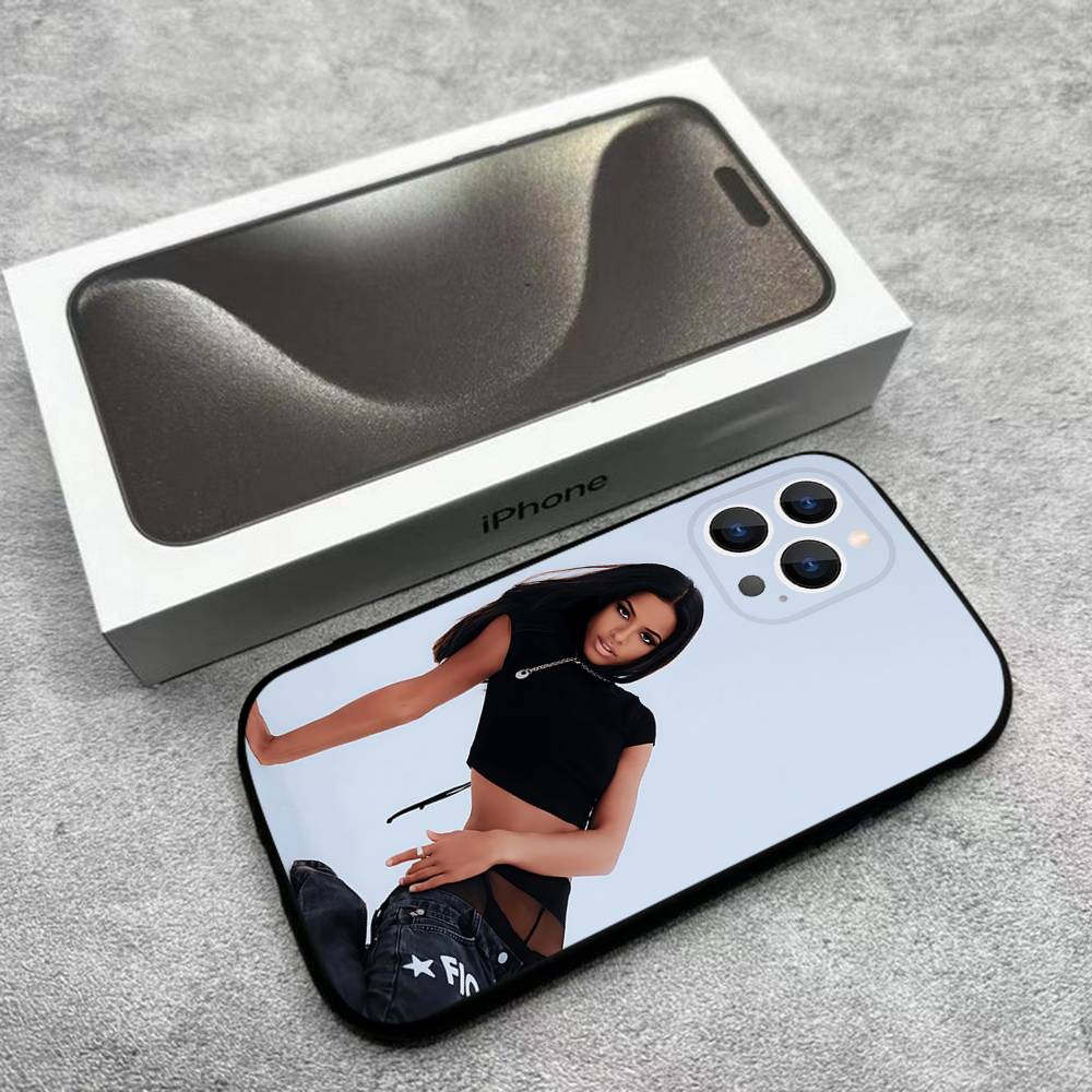 Sängerin A-AaliyahS Hip-Hop Handyhülle Für iPhone 17,16,15,14,13,12,Pro,Max,Plus,E,SE4,Air,Mini Schwarze Weiche Hülle