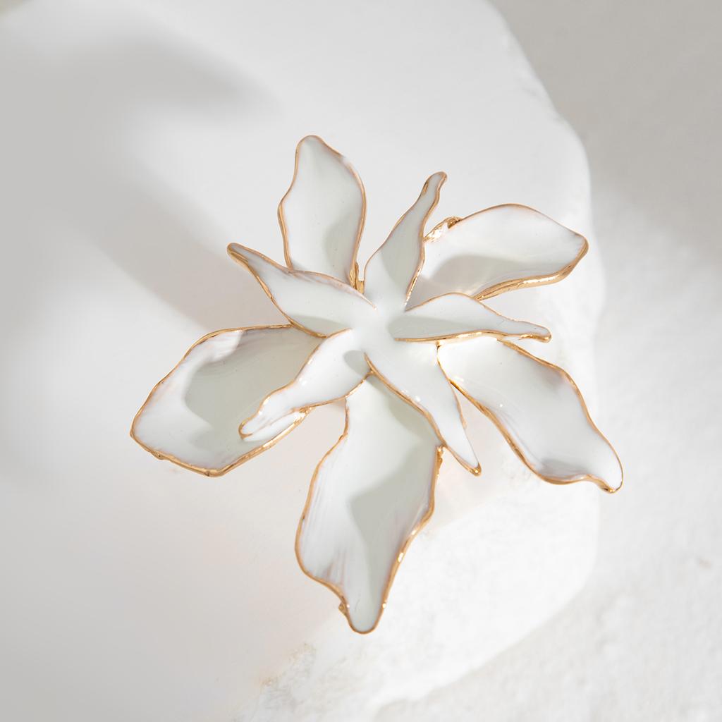 4 Stiler Kreative Hvite Dryppende Olje Uregelmessige Justerbare Ringer Romantisk Blad Blomster Design for Kvinner Bryllupstilbehør