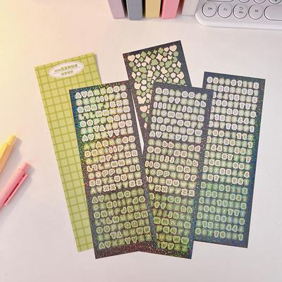4Sheets/Pack Laser Bling Letter Gift Alphabet Sticker Decorate Photocard Diy