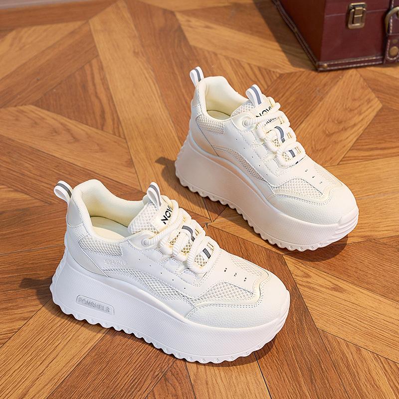 Daddy Shoes Girl 2025 Spring and Summer New Leather Muffin Platform Sole Casual Forrest Gump Shoes Versatile Sports Women's Shoes Tide