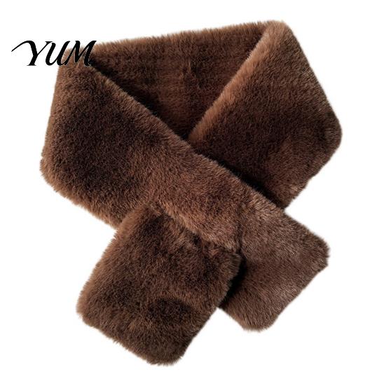 Cozy Neck Wrap for Travel Women Imitation Mink Fur Scarf, Thickened Soft Plush Winter Warm Scarf Warmer, Cold Weather Elegant Shawl Accessory