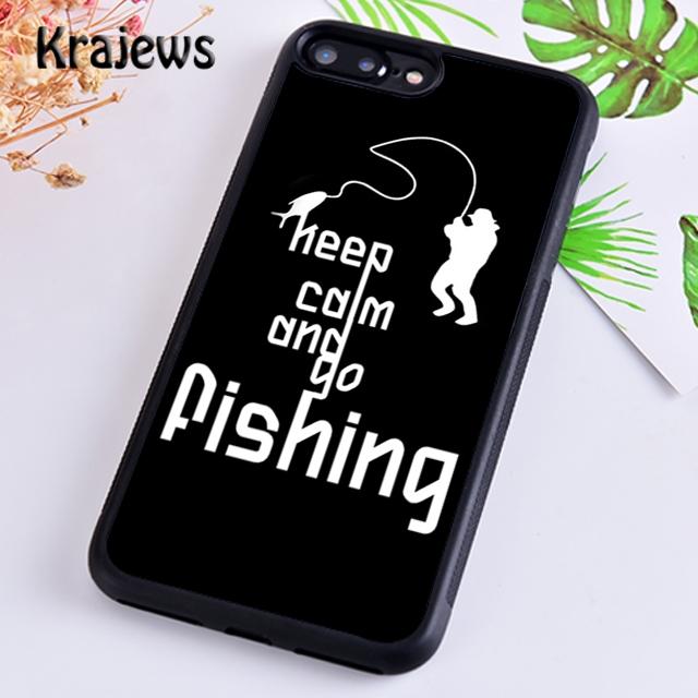 Krajews Keep Calm And Go Fishing Soft Phone Case Cover For iPhone 17 Air 16 15 14 plus 11 12 13 pro max coque Fundas