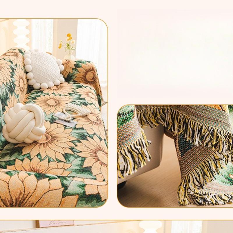 Bohemian sofa towel universal cover, universal in all seasons, non-slip and anti-cat scratching sofa cushion cover