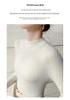 Women's Seamless Cashmere Slim-Fit Knitted Sweater - Half-High Collar Base Layer, 2025 Collection