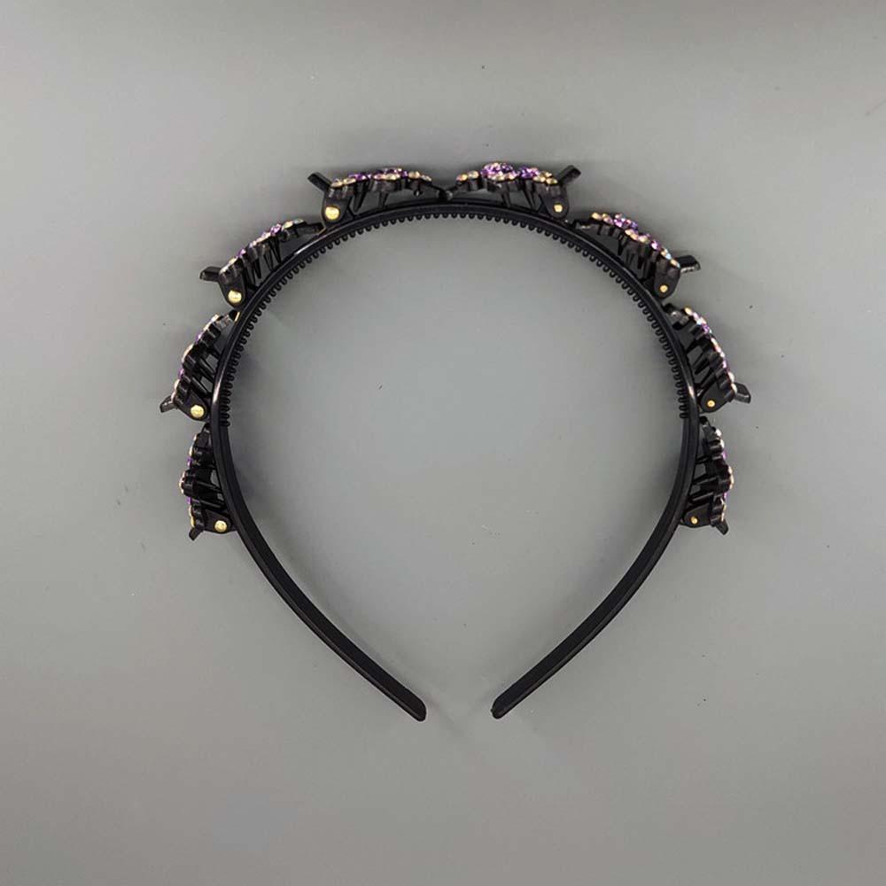 Elegant Hair Bands with Clips Snowflake Star Rhinestone Bangs Clip Headband Twinkle Hairband  Party