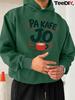 Teediy Albanian Cozy Coffee Doodle JPH-9 Plus Size Hooded Sweatshirt