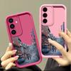 Cartoon City Pattern Silicone Soft Case for Samsung S25 S24 S22 Ultra Plus S23 S21 S20 Fe A55 A54 A53 A35 A15 A16 Solid Color Lens Protection Cover