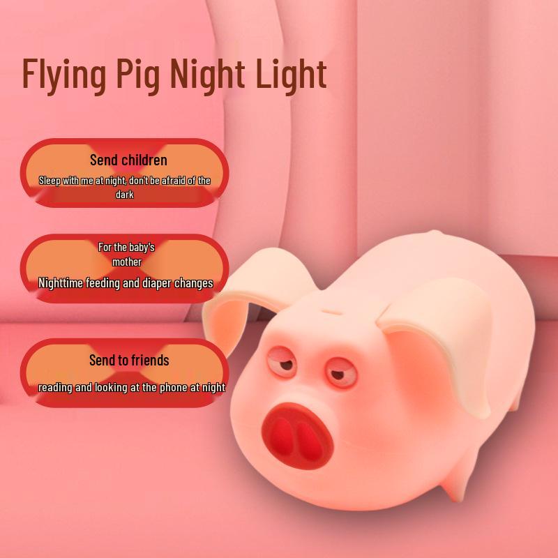

Nezha Flying Pig Silicone Night Light - Sleep Aid Lamp & Figurine Ornament Colorful Light