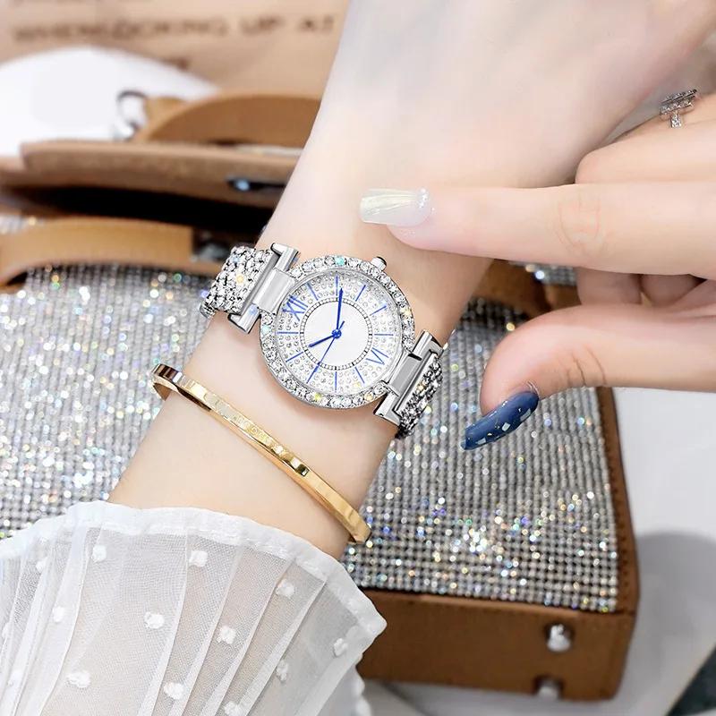Luxury Rhinestone Woman Watches Fashion Elegant Wristwatch Quartz Watches for Girls Ladies Clock Relogio Feminino Montre Femme