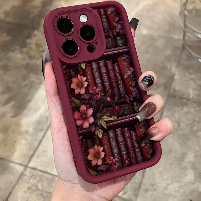 Book flower pattern phone case suitable for iPhone 17 16 15 14 13 12 11 Pro/Max/Plus anti drop and shockproof back cover