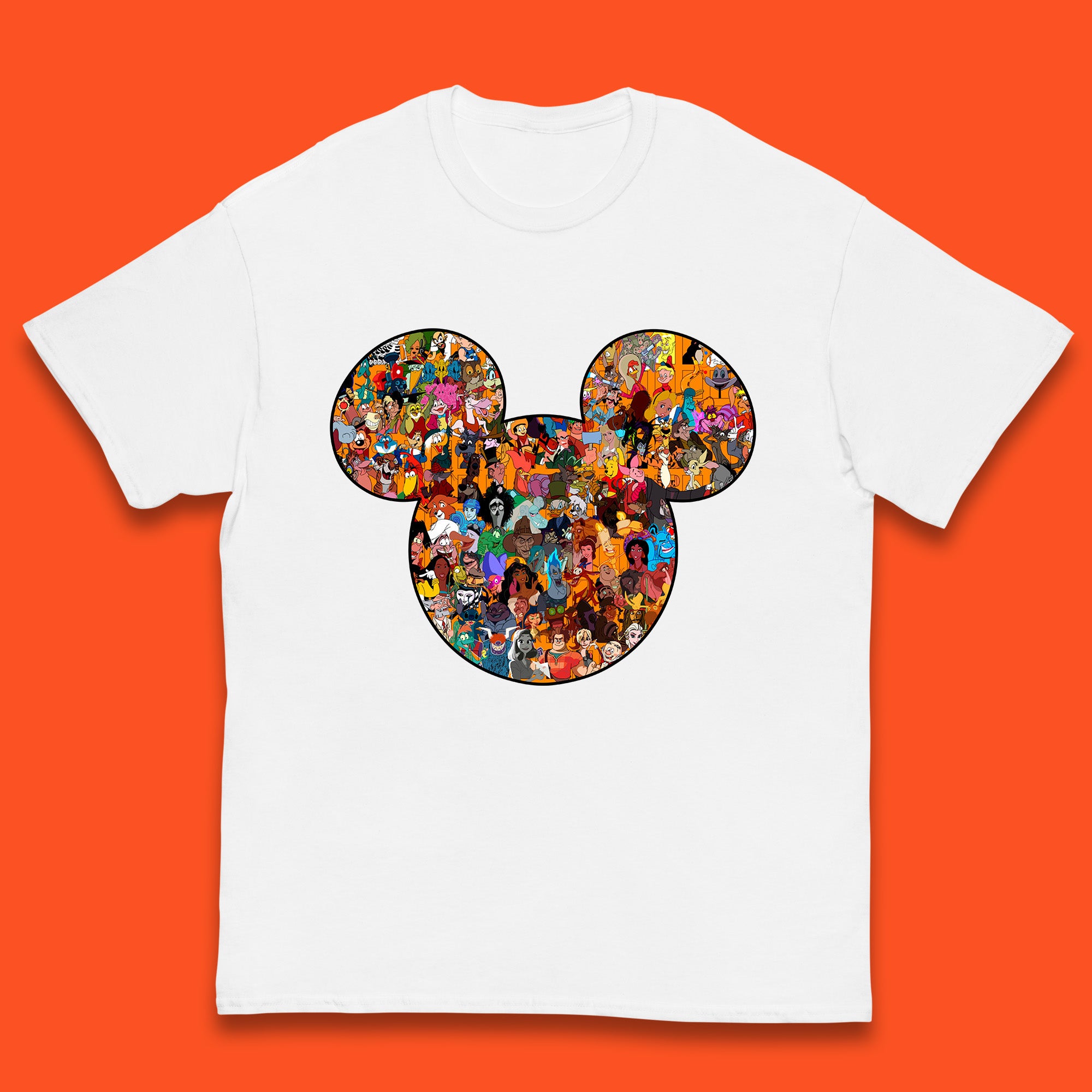 Disney Mickey Mouse Minnie Mouse Head All Disney Characters Together Disney Family Animated Cartoons Movies Characters Disney World Kids T Shirt 120
