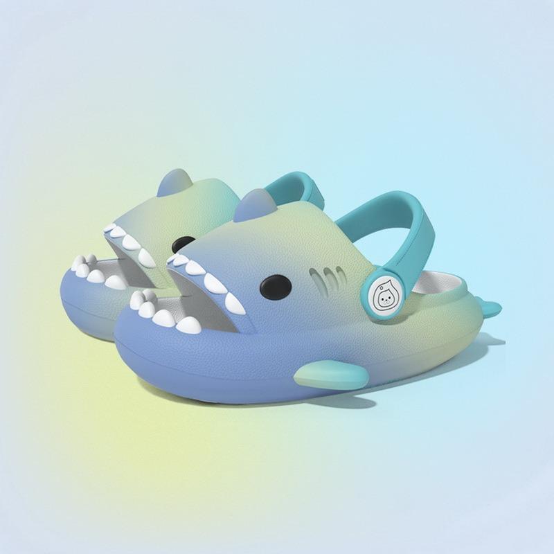 Fashion Shevalues Summer Shark Sandals For Children Lovely Cartton Kids Slippers Soft Sole Non-slip Beach Slides Fashion Shark Slippers