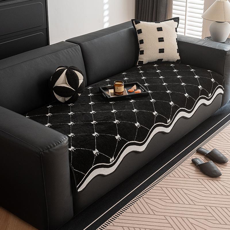 New Special-Shaped Sofa Cushion, Universal In All Seasons, Straight Row One Piece, Straight Row Non-Slip Leather Sofa Seat Cushion Cover Cloth
