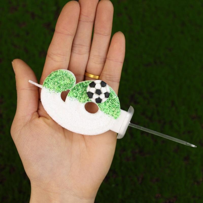 New Sports Football Digital Birthday Candle Cake Decoration First Birthday Celebration Handmade Digital Candle