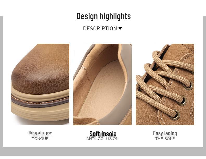 2025 Men's Genuine Leather Business Casual Shoes - Autumn British Style, Low-Top, Big Toe Design