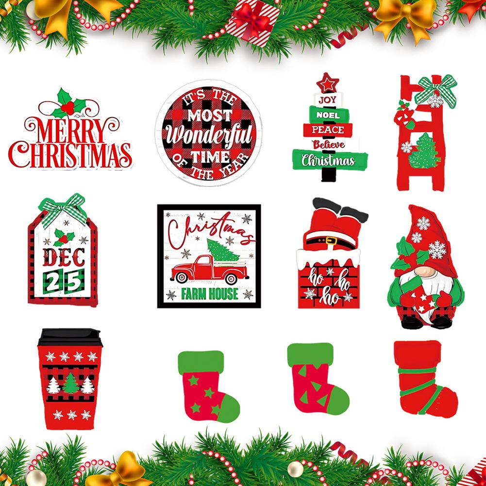 

14Pcs Christmas Tiered Tray Decor Xmas Tree Wooden Signs Xmas Rustic Farmhouse Ornament for Fireplace Farmhouse Decoration China Mainland