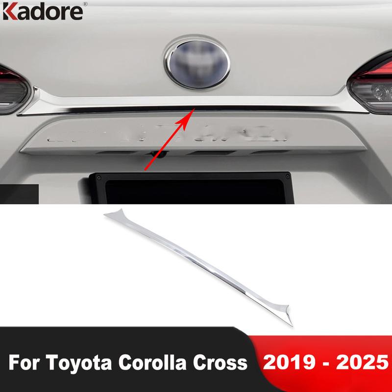 Rear Trunk Lid Cover Trim For Toyota Corolla Cross -  2024 2025 Carbon Fiber Car Tailgate Garnish Strip Accessories