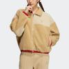 Adidas Originals Trefoil New Year Colorblock Letter Embroidered Sports Jacket Women Outerwear Linen-Brown HY7277