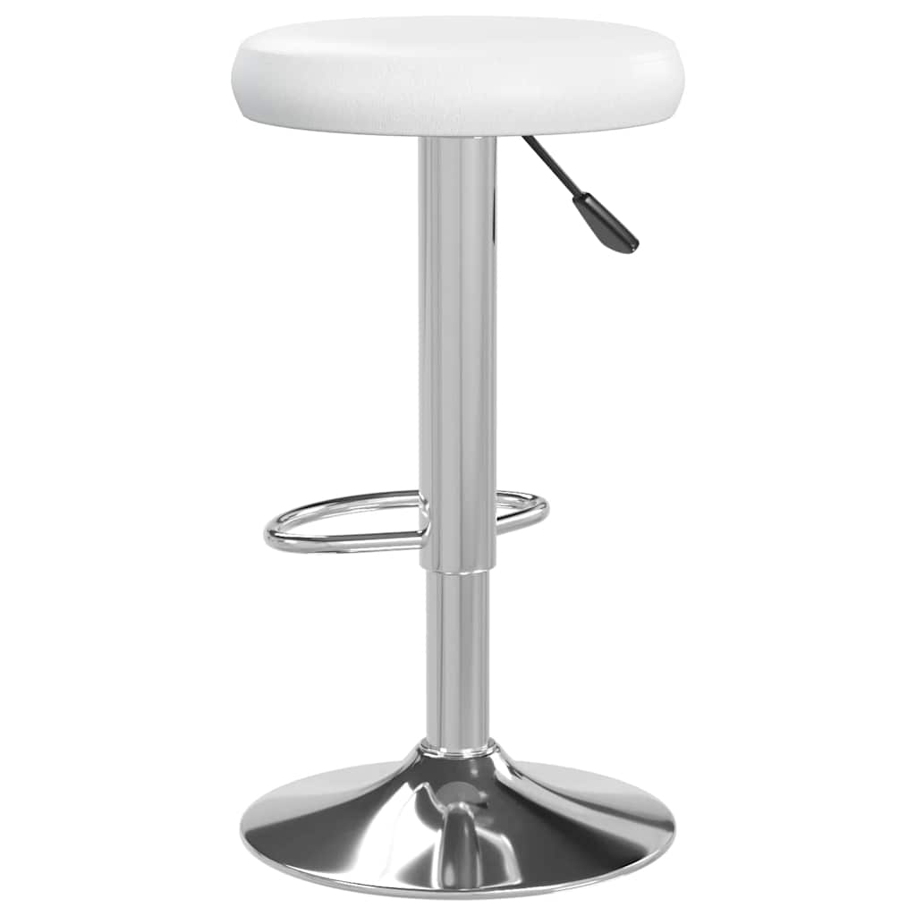 Bar Stool Set 2 Pcs White Faux Leather