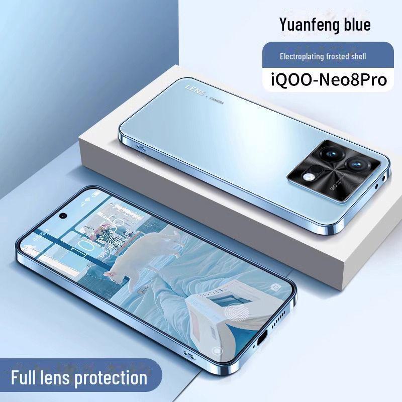Ultra-Thin Frosted Business Case for iQOO Neo8/9S Pro – Electroplated, All-Inclusive Protection