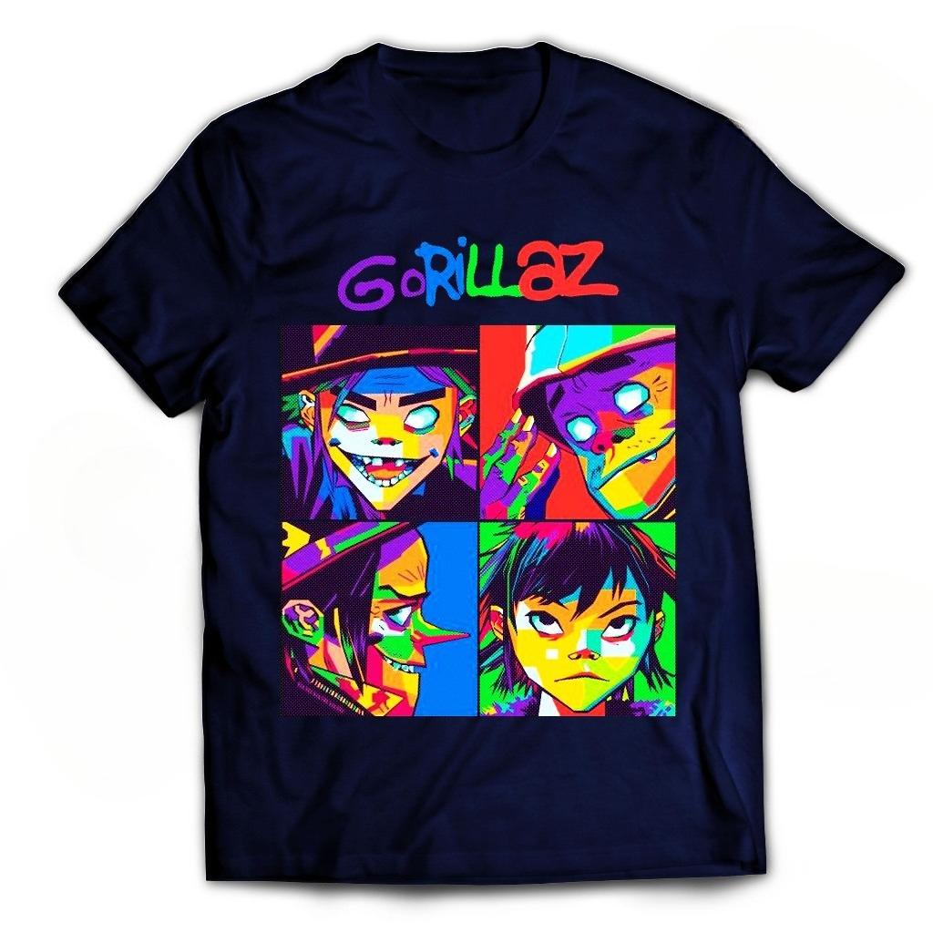 Gorillaz Pop Art Style Graphic 100Cotton Unisex Shirt 2026 Summer Breathable New Unisexs Fashion Y2k Short Sleeve Tshirt Fan Gift