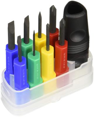 ANEX Screwdriver Set with Magic Set 5800 Coin, 8-Piece (Phillips 0/Phillips 1/Phillips 2/Slash 1.8/Slash 2.5/Slash 5/Slash 6/Drill) No.