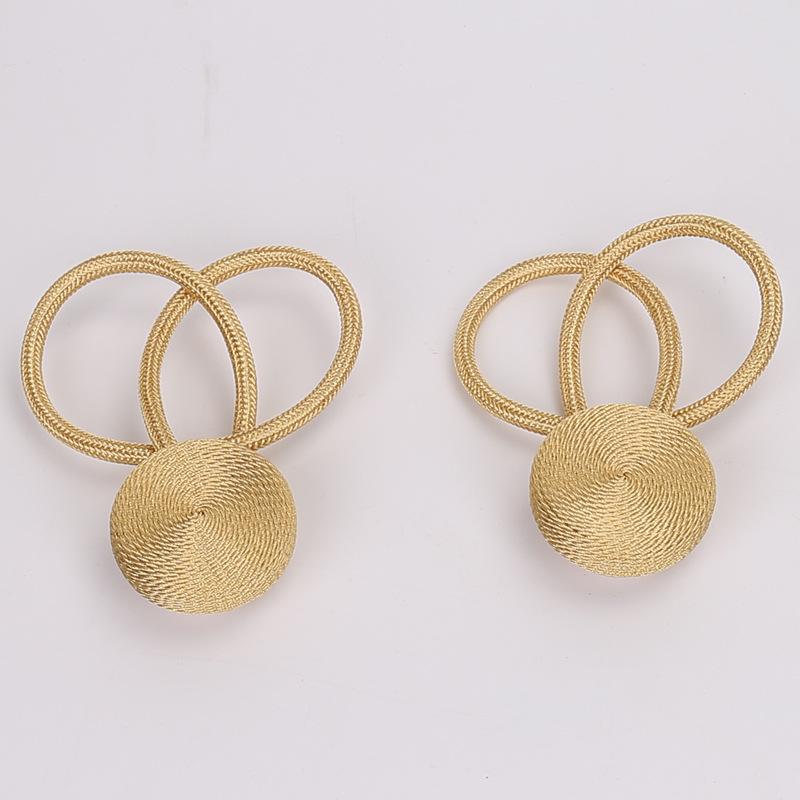 

Magnetic Curtain Tie-back: No-Punch Round Disc Buckle Total Length 40 cm
