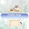 Foldable Cat Hammock Bed Wood No Drilling Suction Cup Cat Window Perch Cat Glass Window Seat Pet Supplies for Indoor Living Room