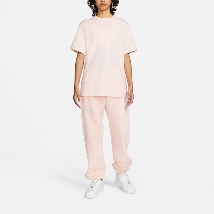 Nike Spor Giyim Temelleri Düşük Omuz Kollu Tişört Kadın Pembe DN5698-610