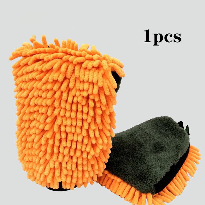 

Перчатки для мытья автомобиля из микрофибры с шениллом, безворсовые, большие, утолщенные, эффективные, чистящие, чистящие перчатки для мытья автомобиля оранжевый