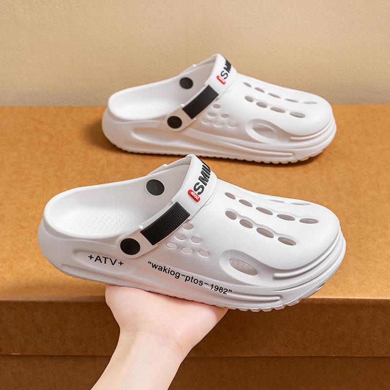 Men's Plus Size Fashion Casual 2-Way Closed Toe Slippers Outdoor Wear High Elastic Thick Sole Beach Shoes