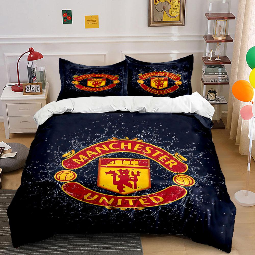 "Manchester United Bedding Set" Bedding Duvet Cover Set Duvet Cover Pillowcases  (1 * Duvet Cover 2 * Pillowcases, Without Duvet Insert)