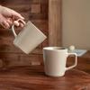 Embossed Matte Ceramic Mug - Large Capacity Coffee/Water Cup for Office or Couples