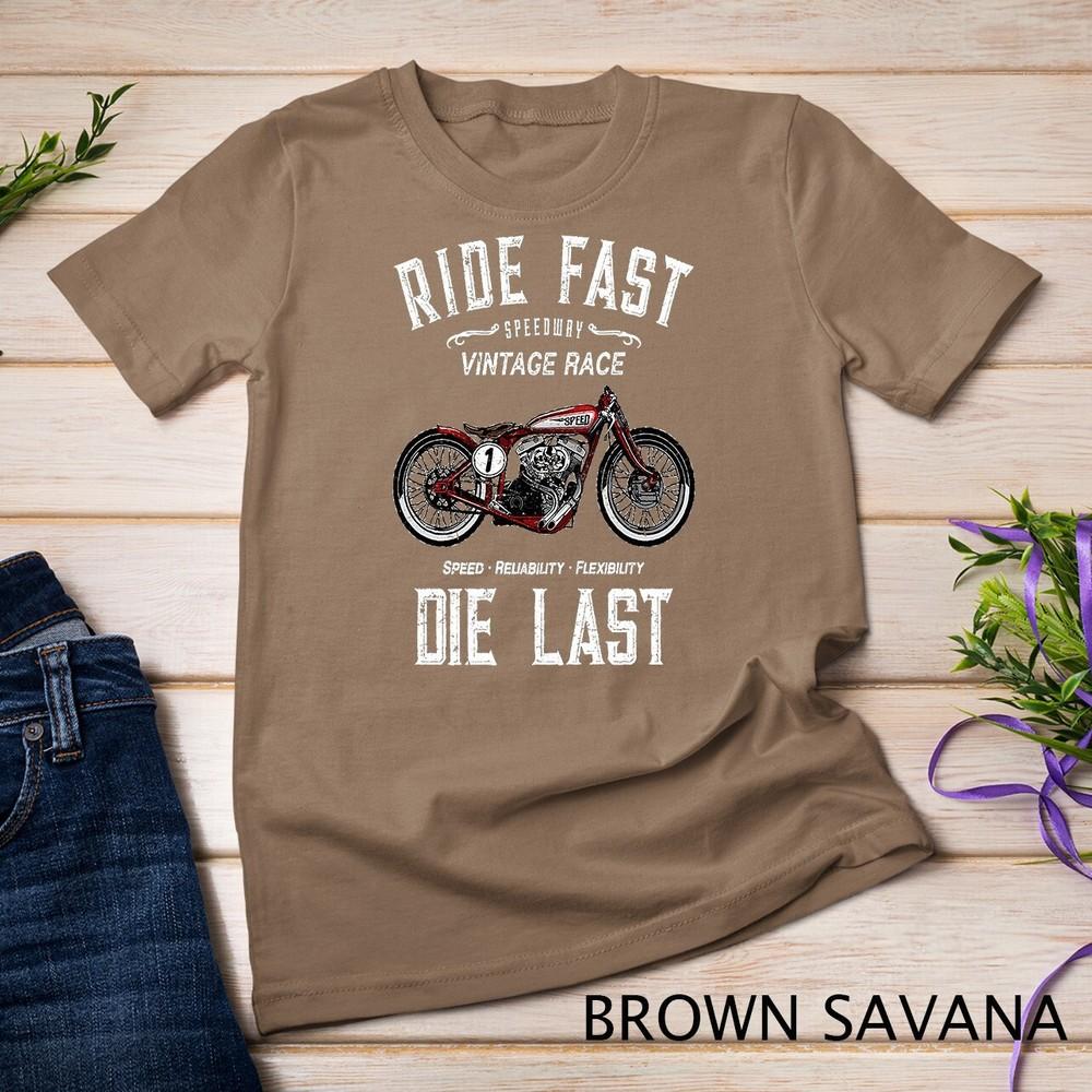 Mens Vintage Racing Motorcycle Bike Shirt Gift Ride Fast Die Last Unisex T-shirt