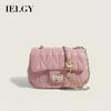 IELGY All-Match Messenger Bag Fashion Rhombus Chain Pink Shoulder Small Square Bag