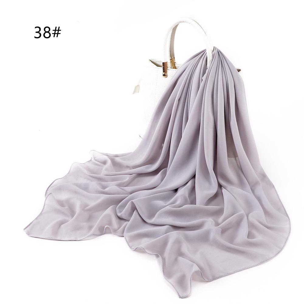 

110*110CM Square Pearl Chiffon Hijabs Scarf Plain Solid Color Headwraps Muslim Women s Khimar Headscarf 45 Colors