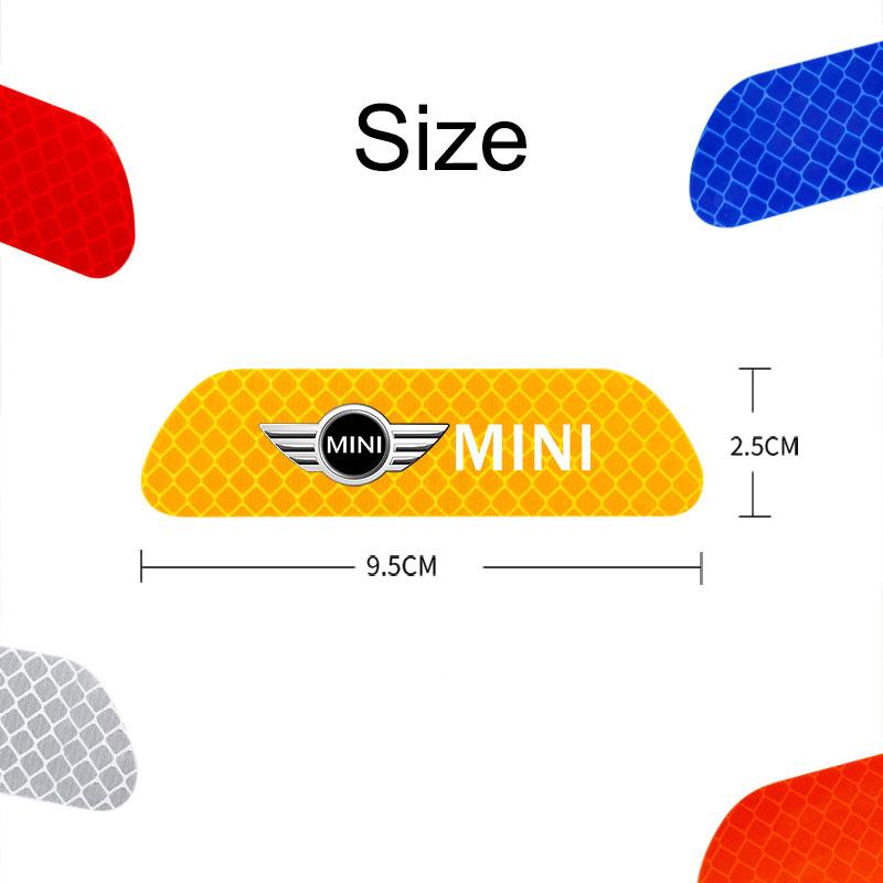 4Pcs Car Stickers Portable Safety Warning Reflective Decal For MINI JCW Cabrio Cooper Countryman Aceman Clubman Coupe Paceman
