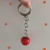 Practical Tomato Key Chain Decorative Key Ornament Alloy Resin Texture Suitable for Bags Phones Unique Decorating