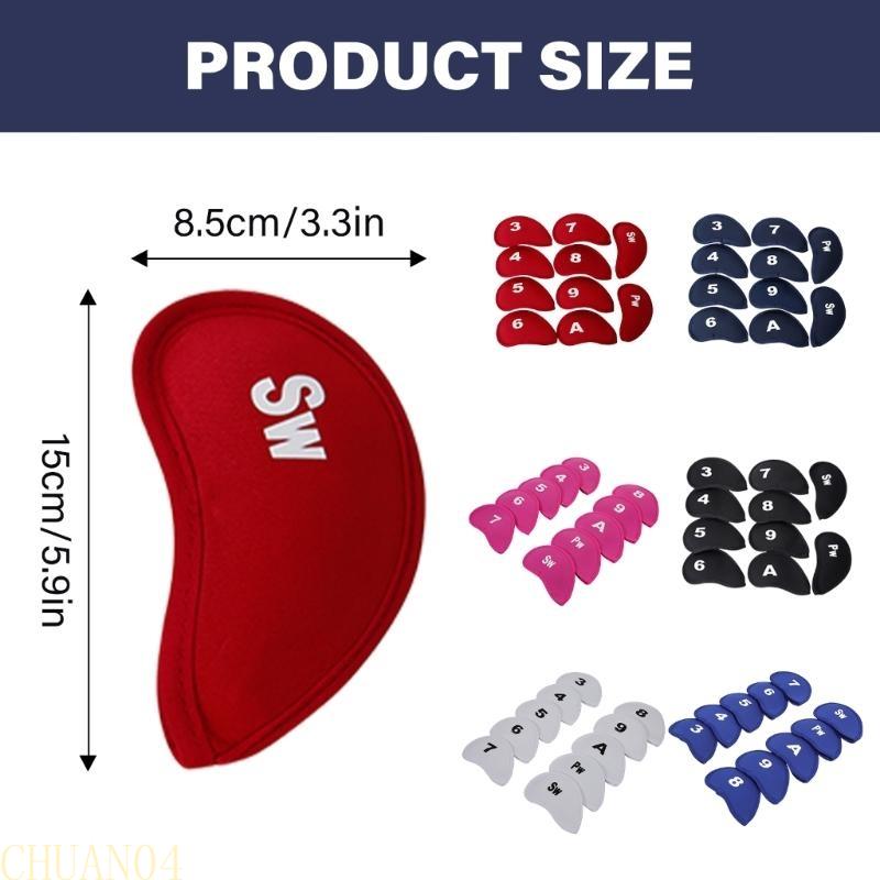 A1A2 10Pcs Wedges Iron Club Protective Headcover Putter Protector with Number Tag Golfs Iron Club Head Cover Golfs Supplies