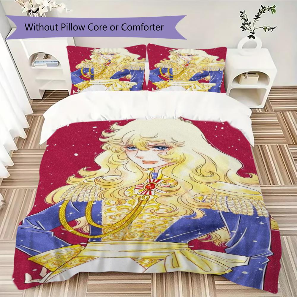 Versailles Rose Love Pattern Bedding uilt Set uilt Cover Pillowcase Home Decoration Birthday Gift (1 * duvet cover + 2 * pillowcase without core)238
