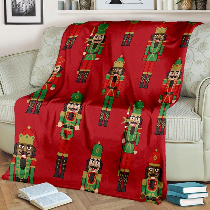 The Nutcracker Merry Christmas Cartoon Doll Festival Gift Blanket,Soft Throw Blanket for Home Bedroom Bed Sofa Picnic Cover Kids