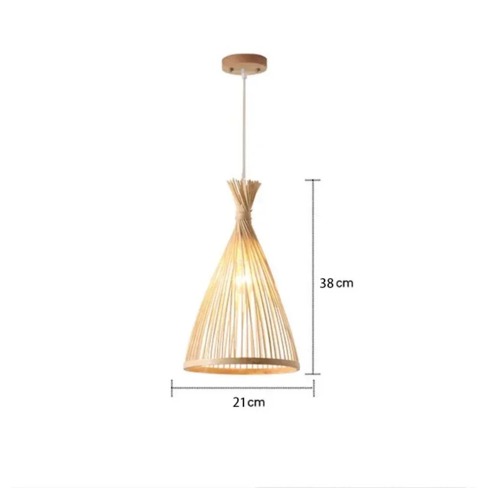 1/2PCS Bamboo Chandeliers Wood Base Lighting Interior Classical Hand Woven Bamboo Pendant Light Fixture Vintage Pendant Lamp