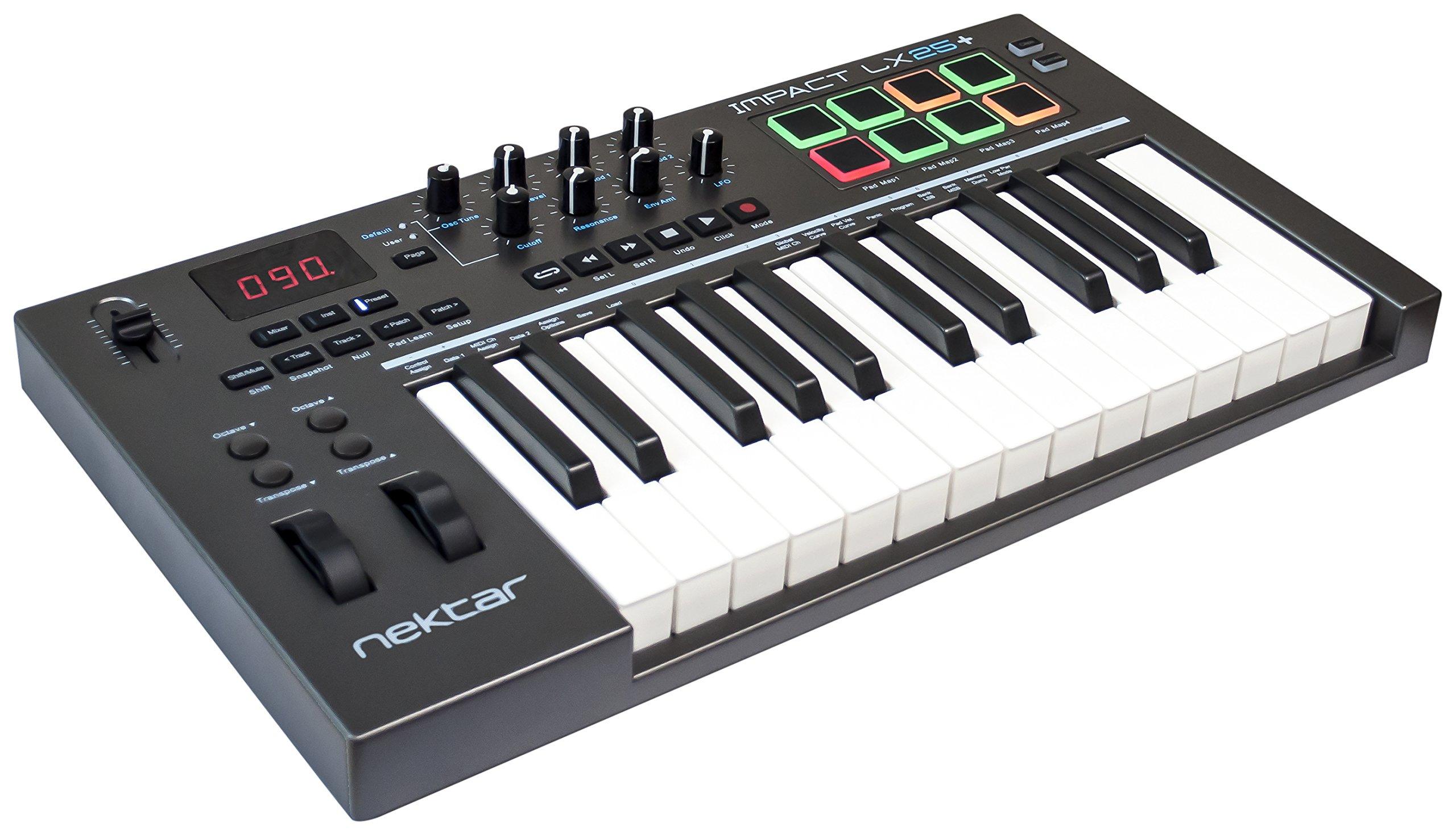 

Nektar Technology IMPACT LX25+ DAW связанный MIDI-контроллер клавиатуры с энкодером, фейдером, транспортной панелью кнопок []