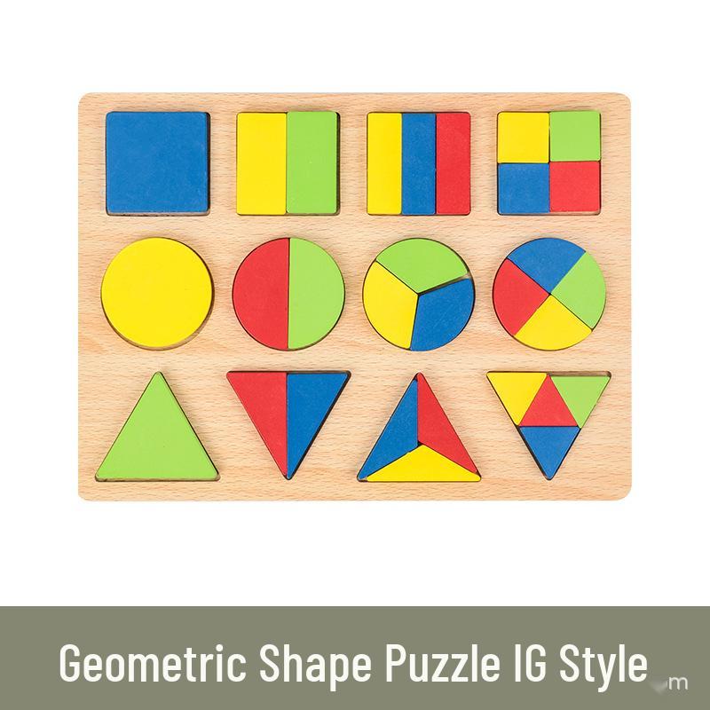 Wooden Educational Puzzle Board for Toddlers: Letters, Numbers, Shapes Recognition for Ages 1-3