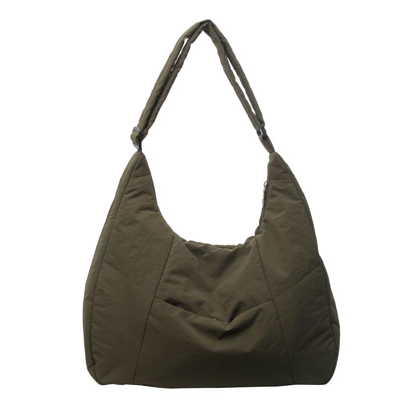 2026 Early Spring Women's Large Capacity Dumpling Crossbody Bag - Simple Down Cotton Jacket Style, Korean Casual Shoulder Bag