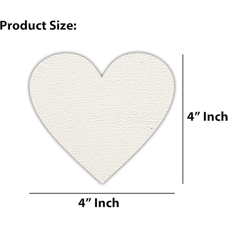 Variety Canvas 4 Inch Heart Shape 5 Oz Gesso Primed Art Board For Painting With Wooden Panel, Professional Artist Painti 0 белый