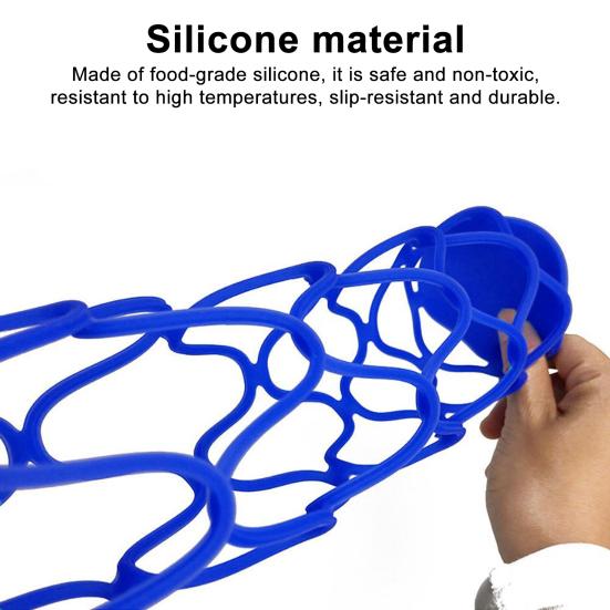 Silicone Storage Bag Wine Carrier Bag Multi-Use Drink Bottle Holder Mesh Coaster Kitchen Basket for Wine Bottles Fruits Vegetables