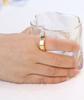 Fashion Crystal  Zircon Jewelry Two Color Plated Ring Classic 316L Stainless Steel Rings for Women Men