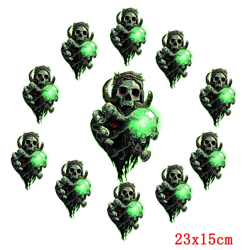 

10 шт. в стиле панк, термотрансфер, панк, череп, байкер, аппликация, термопереводки, нашивки для одежды, наклейки, сделай сам, термонашивки